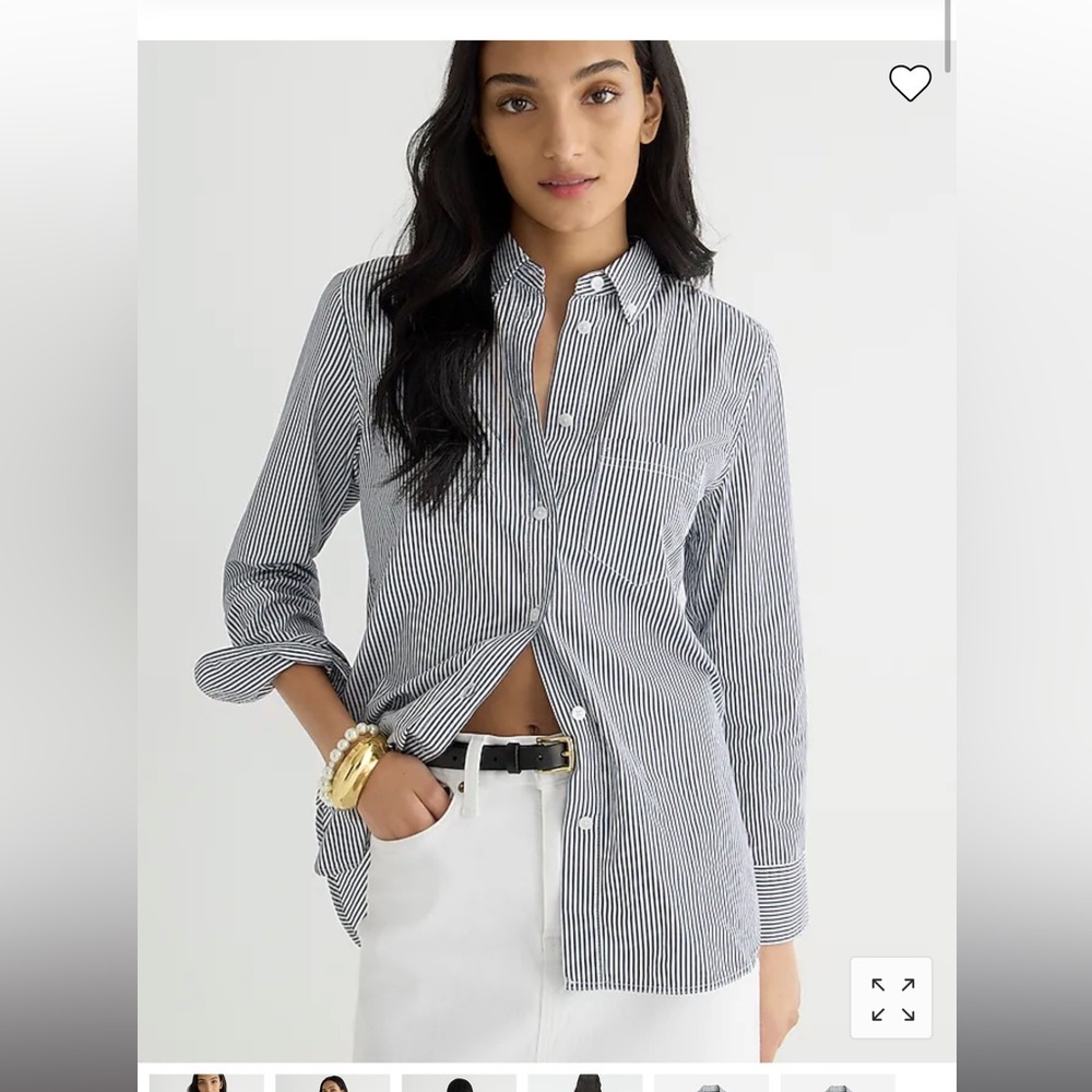 J.Crew Classic-fit washed cotton poplin shirt in stripe